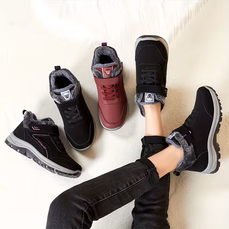 Мама Обувь Зимняя Новая Кашемир и толстая Обувь для пожилых женщин Ботинки для прогулок на открытом воздухе Нескользящие Снежные Ботинки