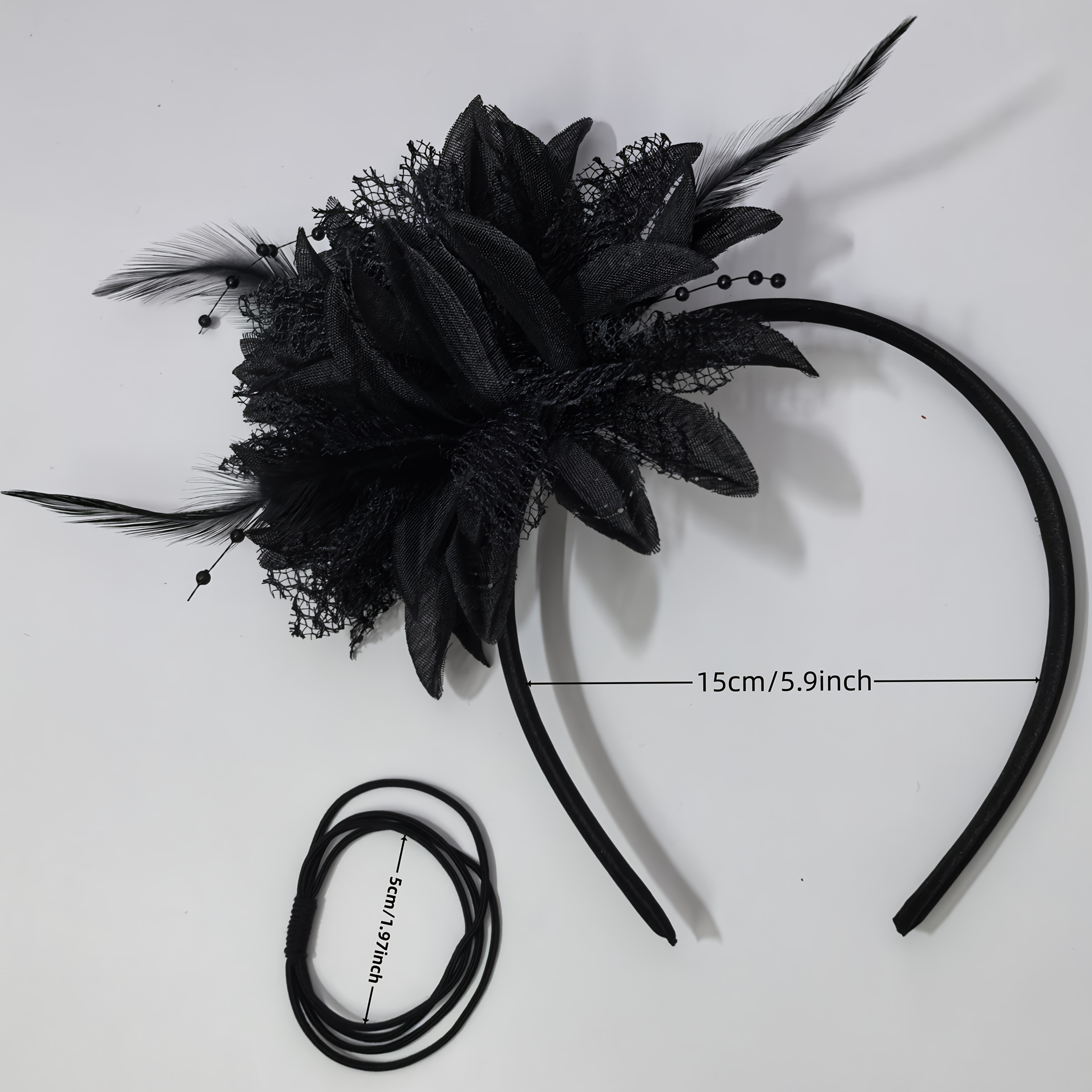 set 2 womens hair accessories a vintage feather floral  display picture 1