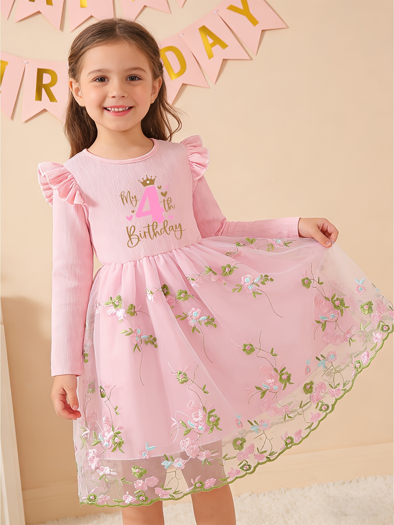 girls birthday party dress long sleeve princess dress 3rd - Temu Switzerland
