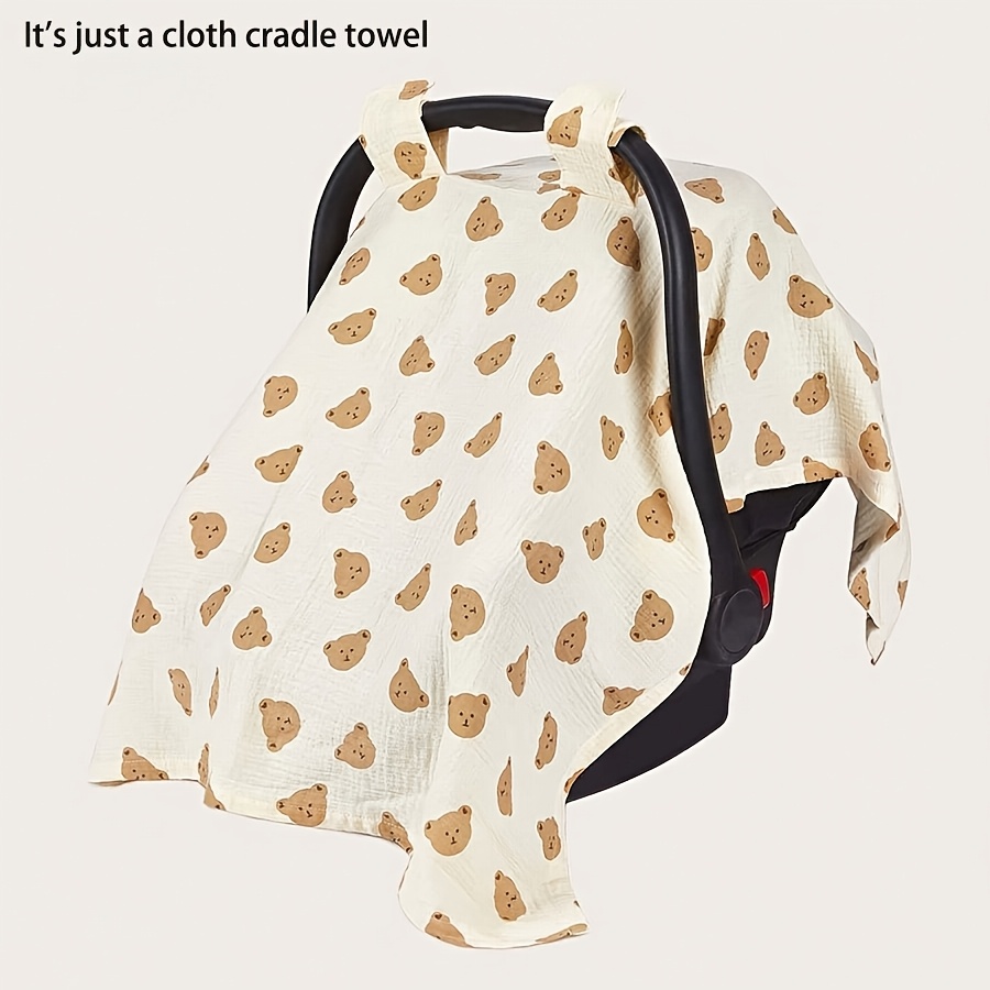 TEMU 1pc Animal Cartoon Pattern Or Solid Color Pattern Basket Towel. Suitable For Crib Sunshade. Windproof Accessory. And Various Other Uses