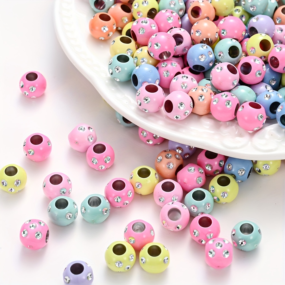 300 Acrylperlen 10 Mm – Mit 1,8 Mm Loch, 8 Farben, Für Schmuckherstellung & Basteln