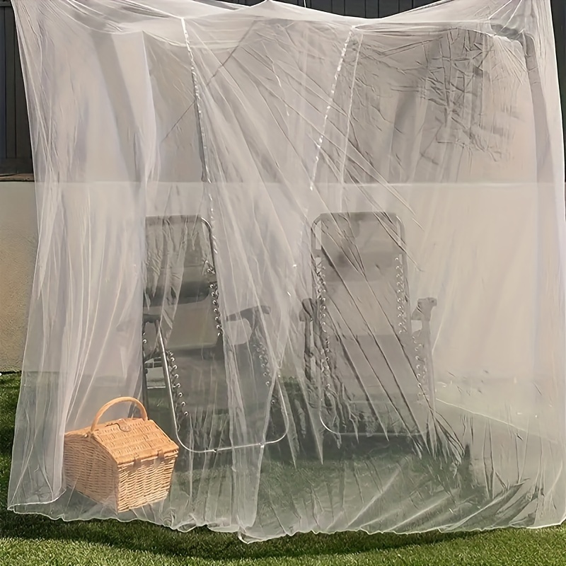 TEMU 1-piece Bed Mosquito Net: Insect- Rectangular , Suitable For , Summer, Fall, And , 78.7in X 78.7in X 86.6in, 6- , , Drawstring Closure, For Camping, , And Bed Decorations