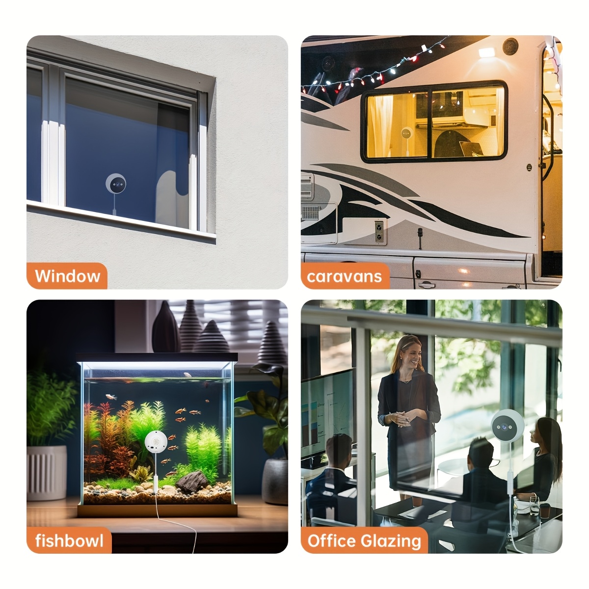 1296P Window Camera, 5ghz and 2.4ghz Dual-band WiFi Indoor and Outdoor Camera, Used for Home Security, with AI Color Night Vision, AI Motion Detection, Easy and Quick Installation, IPX6, Self-adhesive Installation/bracket Installation