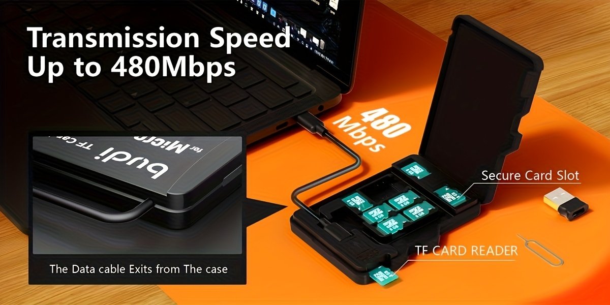 budi Black Multi-in-1 Portable -C TF/SD/SDHC/SDXC/SDIO/Memory Card/MicroSDXC Card Reader & Writer, Compact Flash-like Adapter Compatible, Plug & Play for Smartphones, Tablets, Laptops, - Devices (No SD/TF