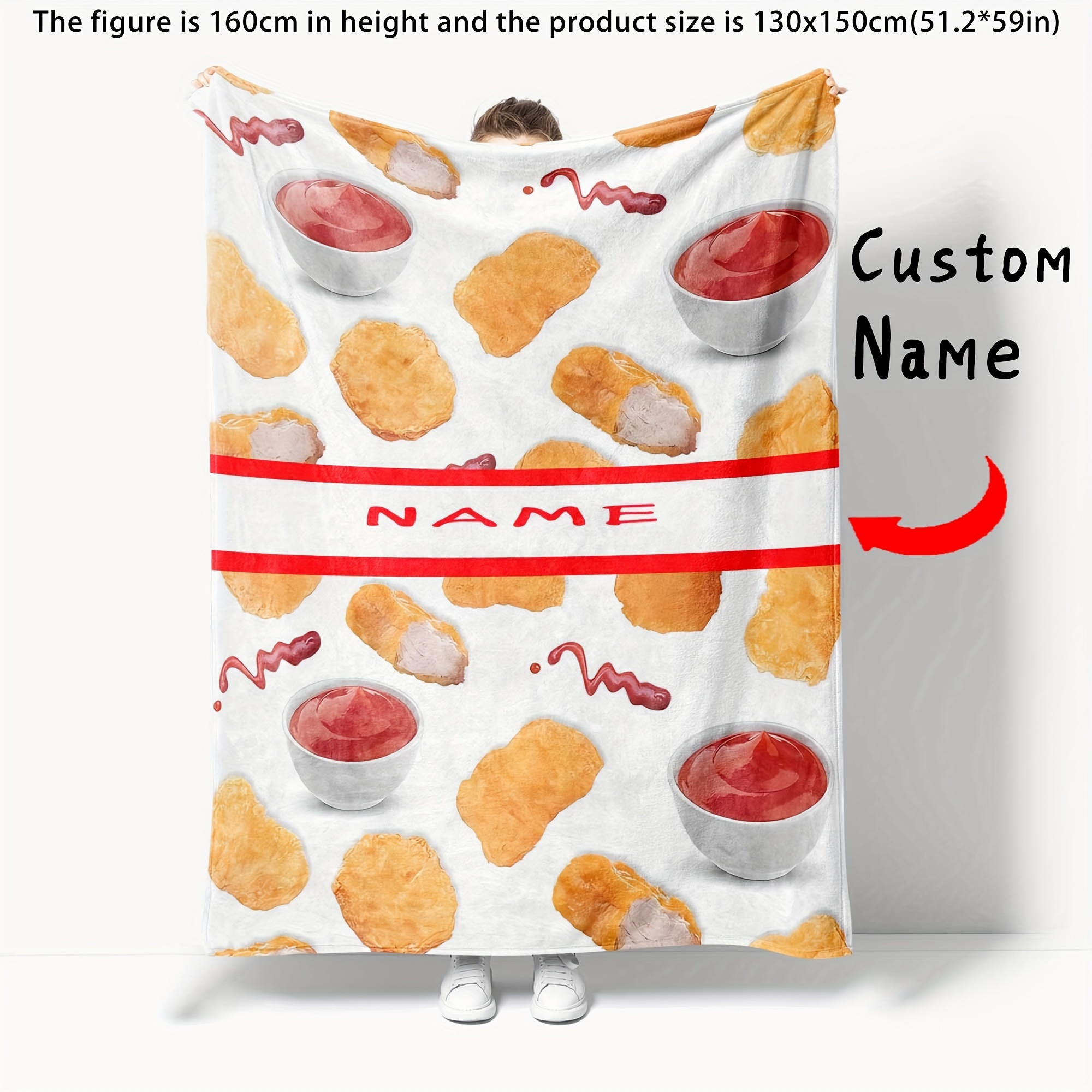 

Personalized And Pattern Blanket - Customizable , Hypoallergenic, For Bed, Sofa, , Camping, And , , Tear-, 1pc