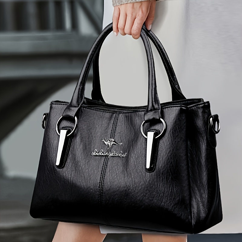 

Elegant Women's Tote Bag - Spacious & With Detachable Strap, Multi-, Leather, Zip Closure