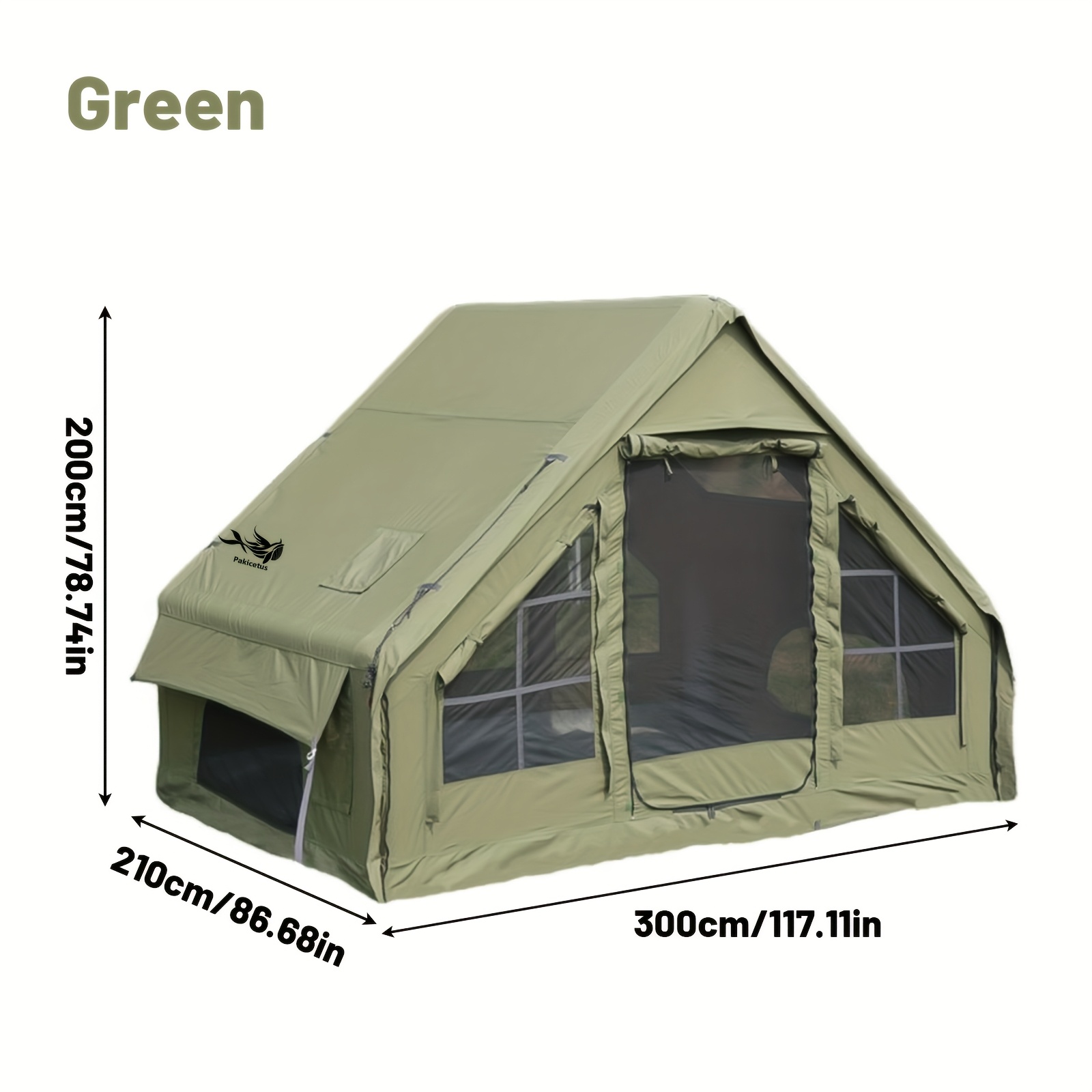 TEMU Pakicetus Inflatable Tent With Skylight, Quick Setup Blow Up Tents With Pump, 4-6 Person Outdoor Family Luxury Tent, Easy To Assemble For ,