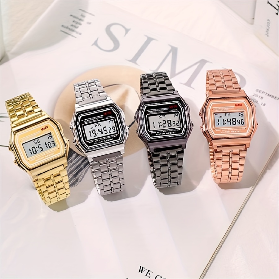 multifunctional led cold light watch trendy mens hip hop retro style student casual electronic watch small   suitable for  