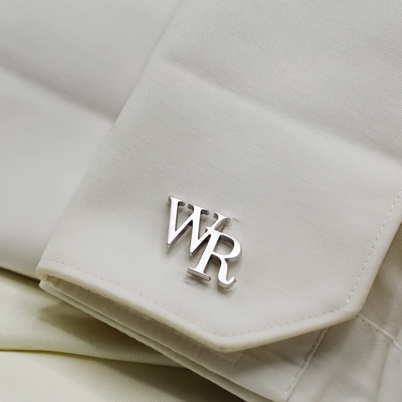 

Custom Minimalist Pair Of Cufflinks For Men With 2 Initials, Made Of Stainless Steel, Featuring Personalized Simple Letters. Ideal For Men's Suits, Shirts, Weddings, And Business Attire.