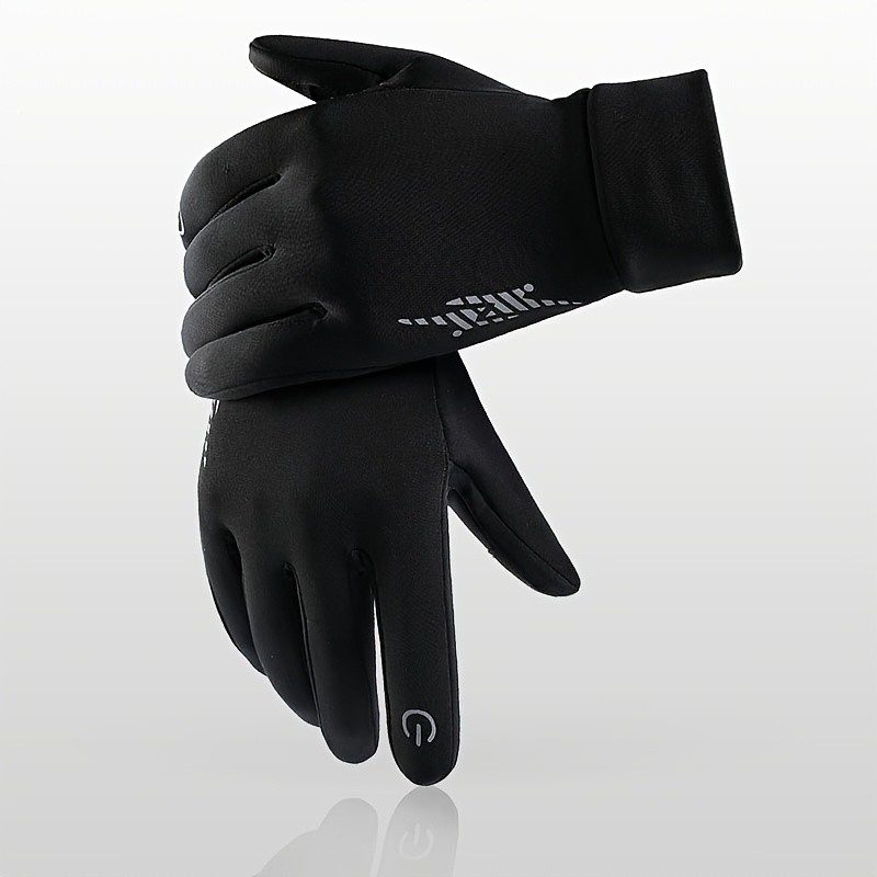 

Winter Black Warm Gloves Stretch Windproof Waterproof Sport Gloves Thickened Non-slip Touch Screen Wear-resistant Gloves