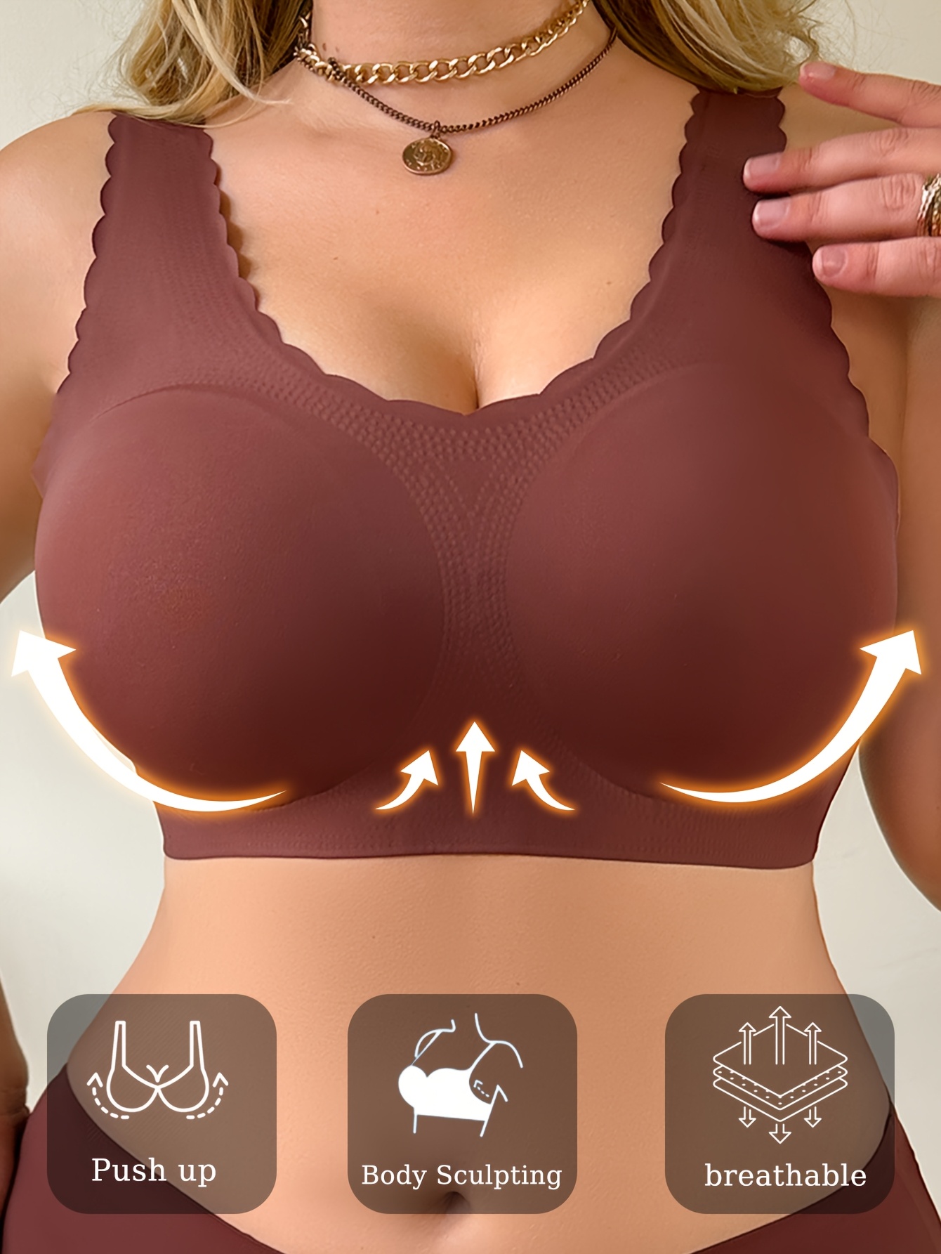 Women's Wireless Bras - No Underwire Push Up Seamless Full Coverage Everyday & Sleep Bras