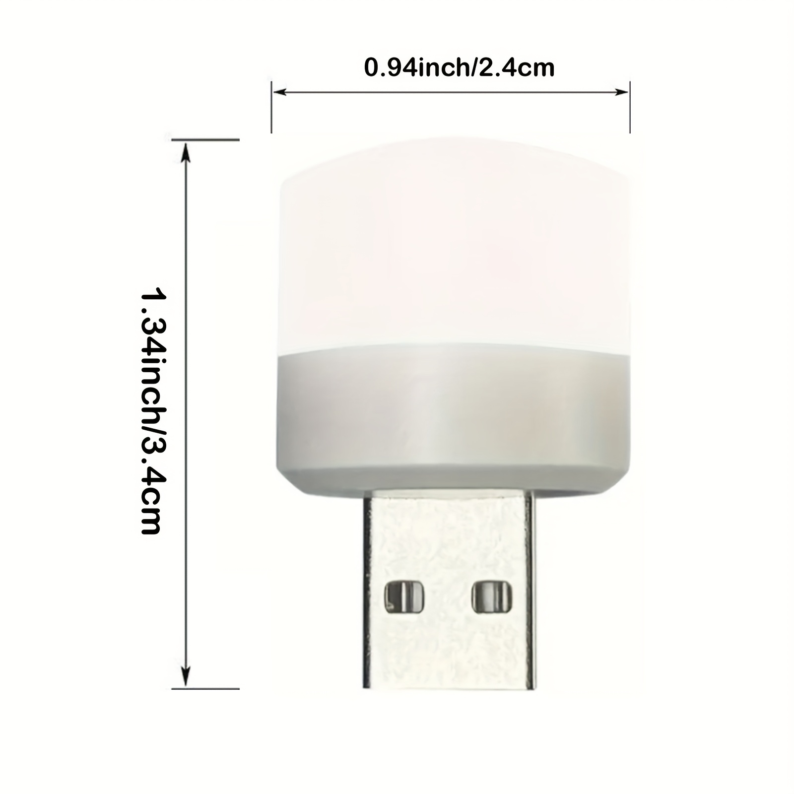 Mini Lámpara de Noche USB con Color Blanco Cálido, Lámpara de Lectura Ojo de Perro, Enchufe USB para Cargar el Ordenador y Batería Externa, Luz Nocturna LED