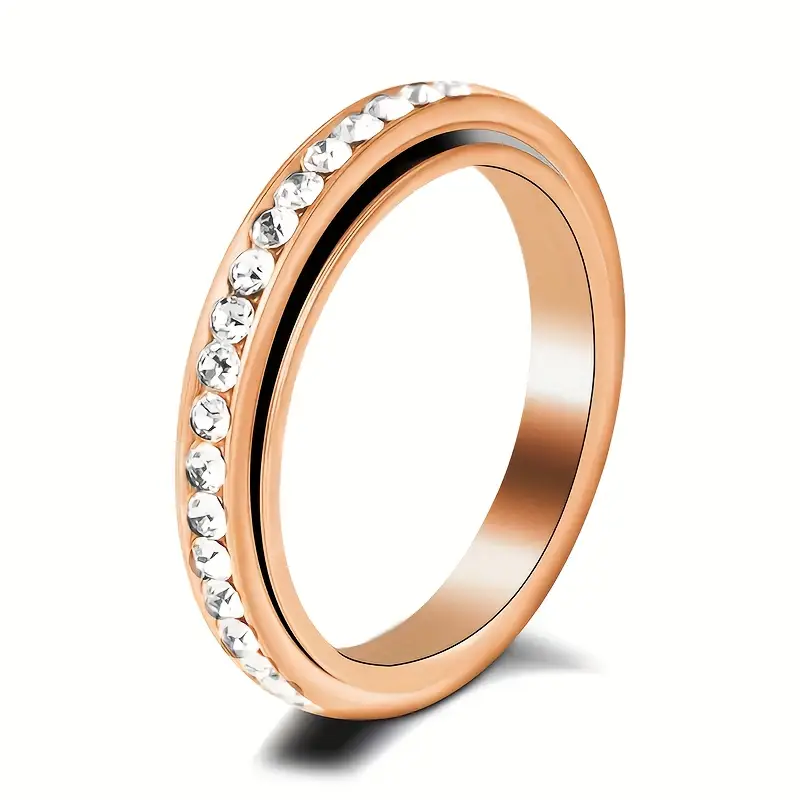 5pcs/set women s fashionable decompression rotating stainless steel ring, rotatable, decompression, meditation ring, suitable for daily wear, banquets, parties, festivals, birthdays, weddings, anniversaries, gifts, souvenirs, z modern t, r jewelry rotary couple wedding bound eng ring suit, banquets decoration, parties accessory, colless, board near gene ring for , gift for occasions Product details 4