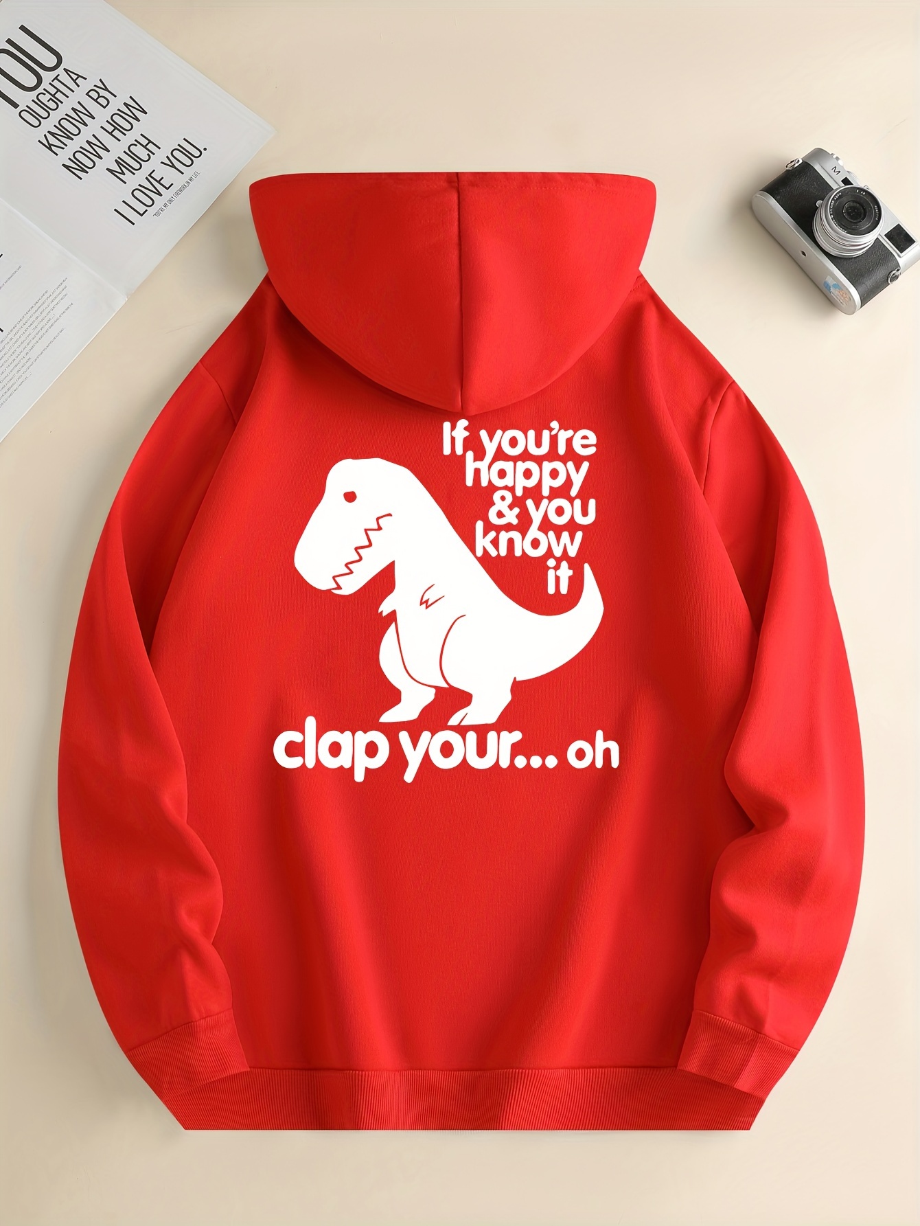 Red dino hoodie hot sale