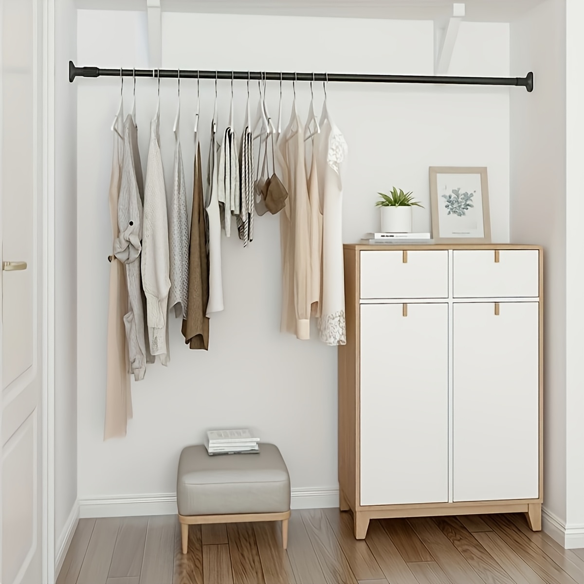 Multifunctional No-Drill Shower Rod, Easy Installation