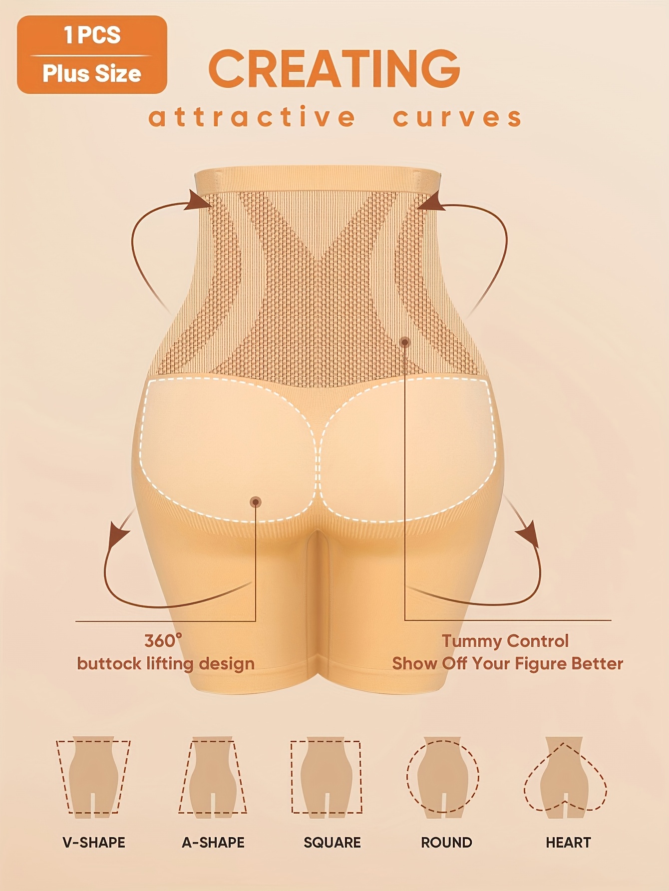MIOTAN Women'S Plus Size High-Waist Shaping Shorts - Breathable Mesh Nylon, No Padding, High Support Butt Lifting & Tummy Control, Solid Color, 1XL-5XL, Underwear, Sleek Underwear, Comfortable Fit