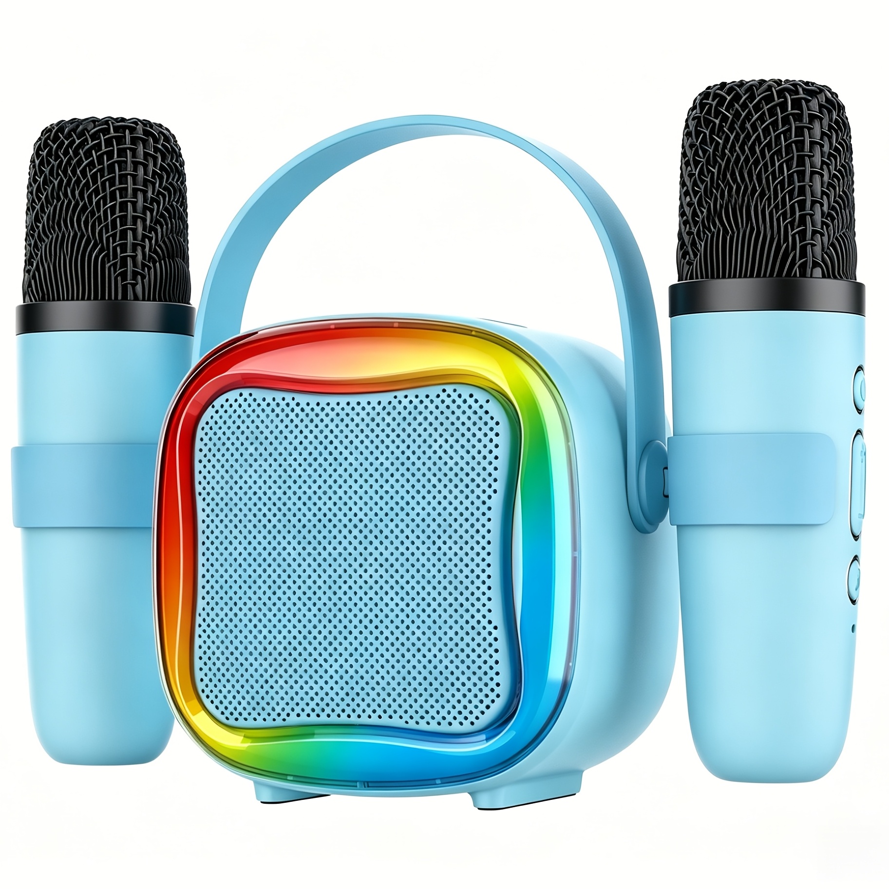 item picture mini portable     2 wireless microphones with   led disco lights compatible with smartphones computers and tablets   family   christmas gifts and birthday parties