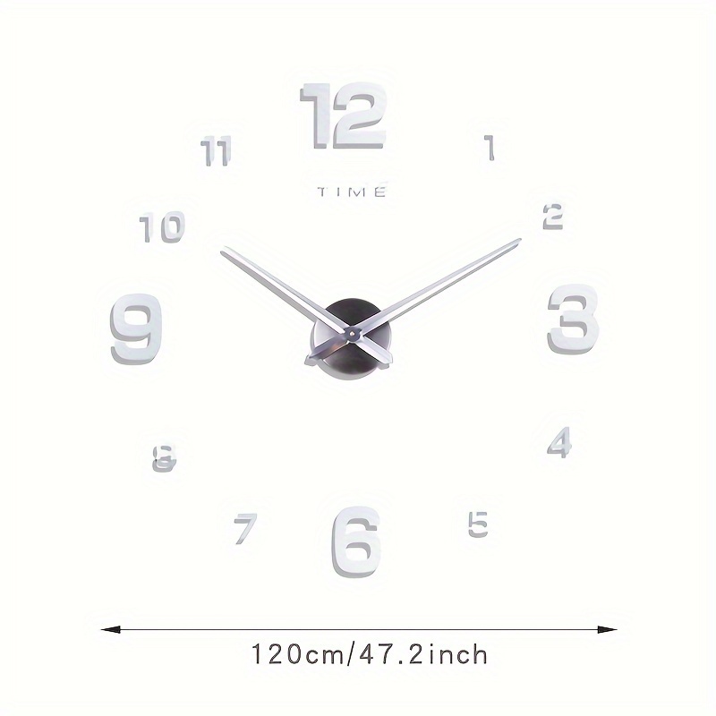 TEMU Horloge Murale Numérique Grande Taille 3D Acrylique Texture Tridimensionnelle Décoration Murale Salon Maison
