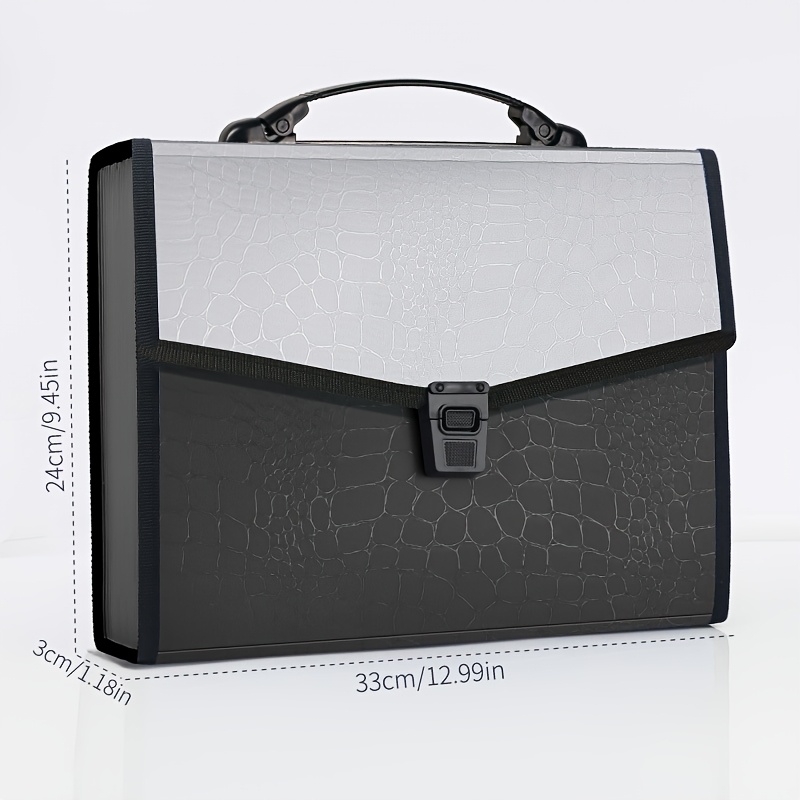 TEMU 1pc Organisateur de Fichiers Accordéon Portable Verrouillable avec Mécanisme de Verrouillage & Couleur (///) - Classeur Extensible et Pliable
