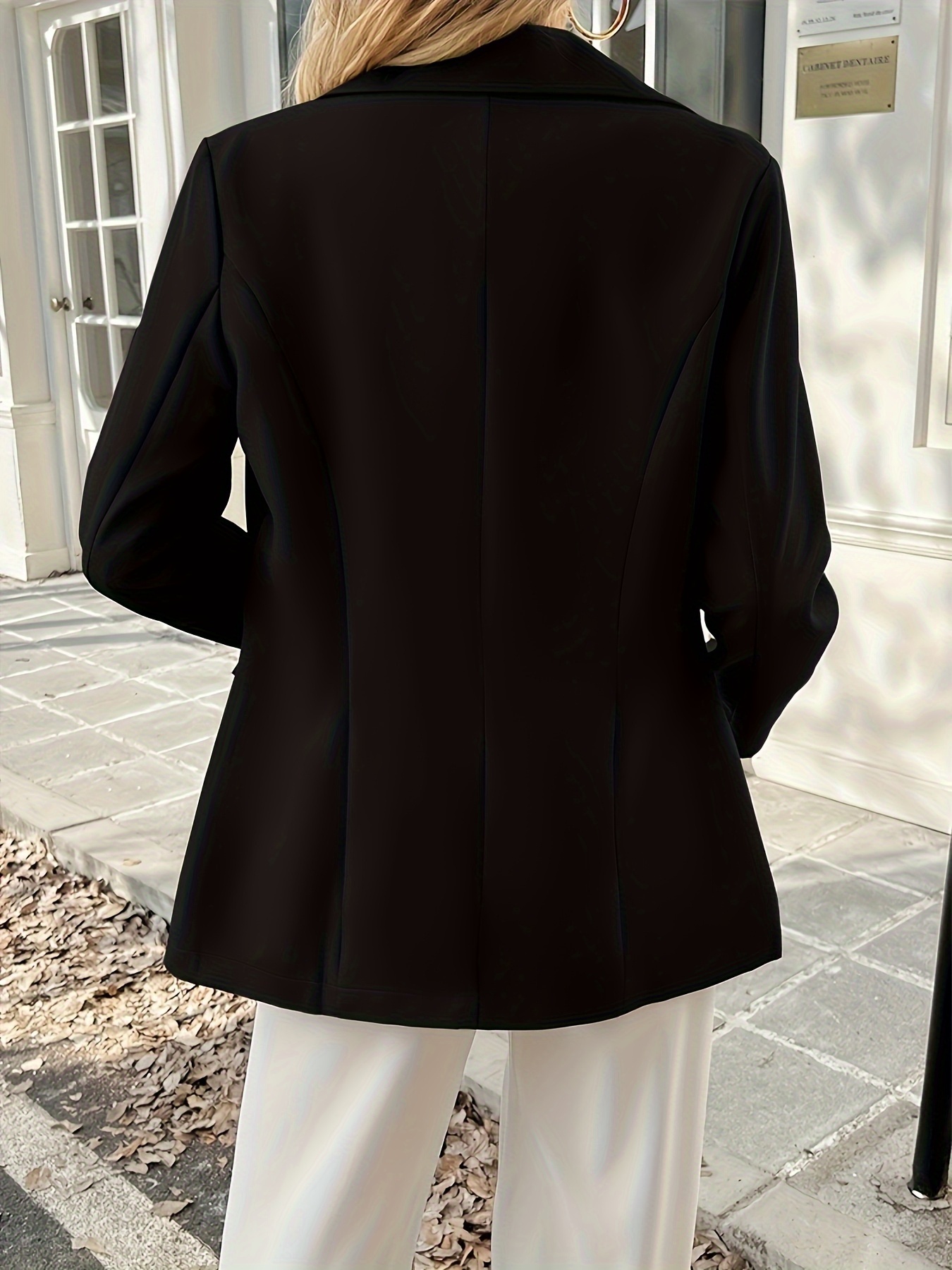 princess polly baby blue dress LookbookStore Casual Black Notched Lapel Work Blazers for
