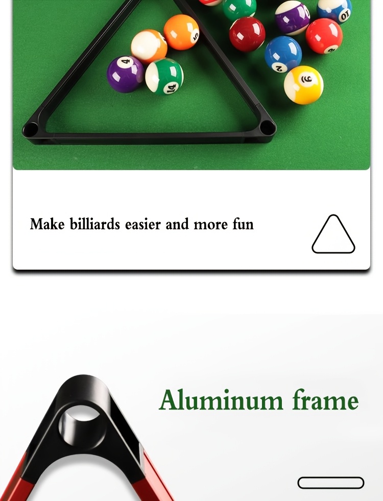 Support De Table De Billard Triangulaire – Cadre Noir Solide, 5 Tailles, Facile à Retirer, Pour Salle De Jeux Et Clubs