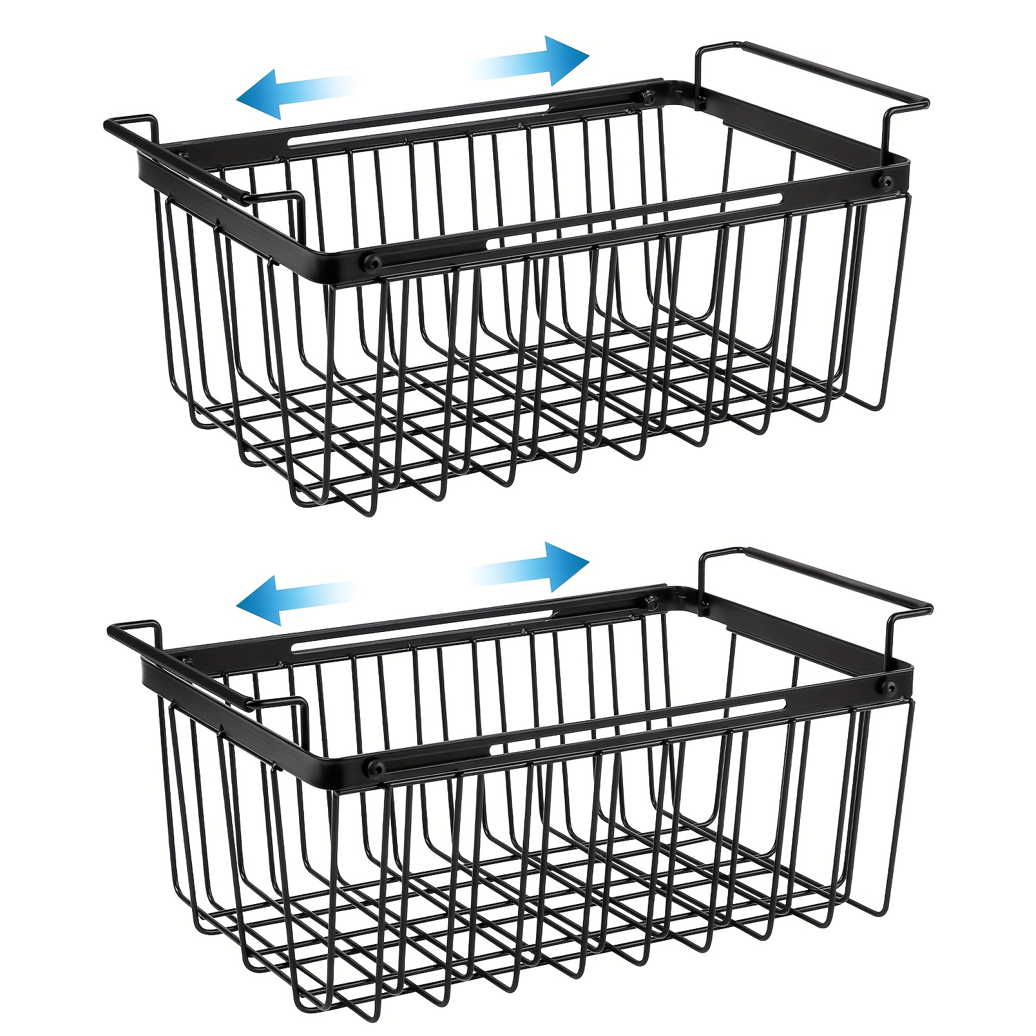 1 2pcs refrigerator retractable basket refrigerator bin freezer basket large size hanging refrigerator retractable basket