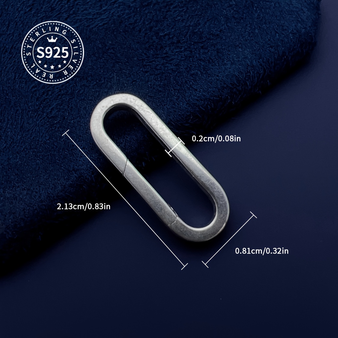 925 Silvery Accessory Square Spring Buckle for Jewelry Making