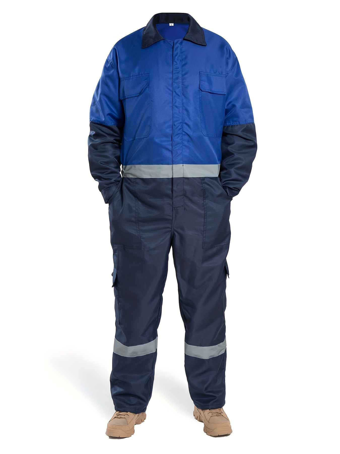 mens heavy duty work overalls non stretch fabric with multiple utility pockets elastic waistband   construction warehouse farm outdoor professional workwear for men easy   work clothes farm attire functional fashion durable   clothing casual workwear reinforced stitching clothing construction workers Product details 0