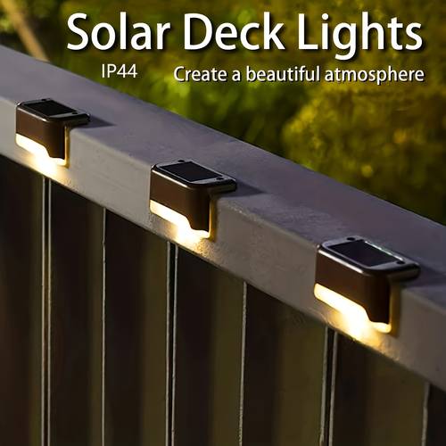 4 12pack solar powered outdoor step light solar fence lights outdoor patio lights solar deck lights solar in ground lights solar powered fence stairs lighting for fence step patio deck backyard