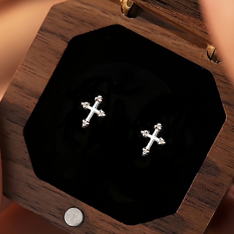 Cross Earrings Female Simple Compact Earrings Daily Versatile Fashion Gift Students