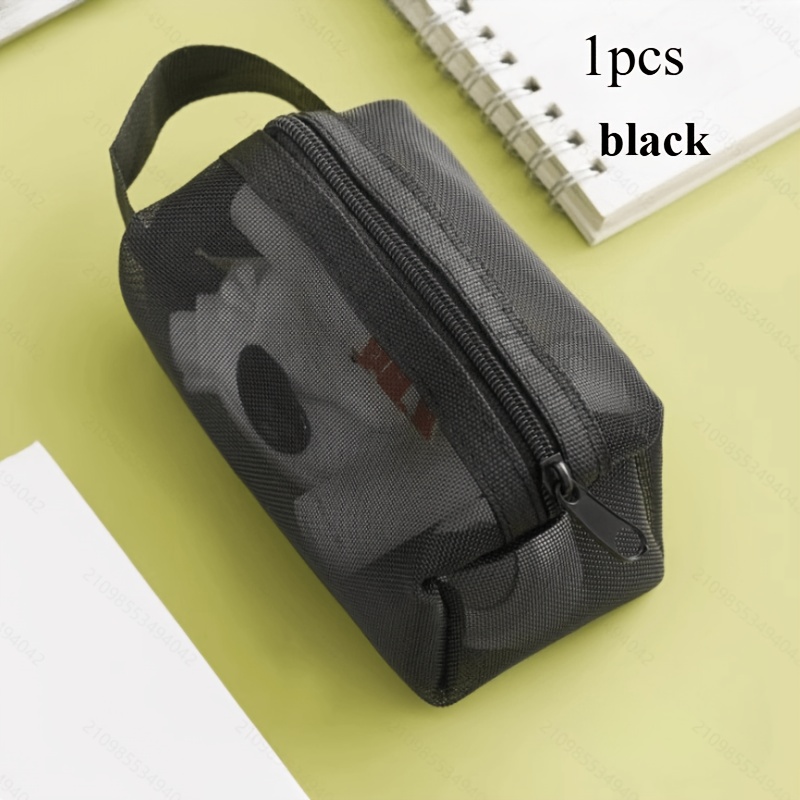 TEMU Transparent Mesh Storage Bag, Mini Zipper Bag, Makeup Bag, Large Capacity Change, , Small Bag, Portable Card Bag