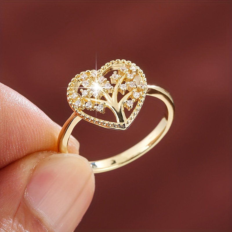 Heart shaped Tree Zirconia Lady's Ring