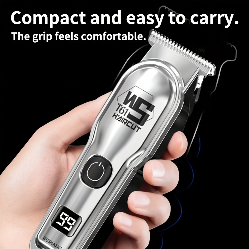 Professional Men's Electric Hair Clipper Set of 1, Men's Electric Shaver with LED Display Screen, Zero-Gap Haircut Kit with 4 Guide Combs, TYPE-C Charging, Gift for Men, Father's Day Gift, The first choice for hairdressers and stylists, ideal gift for professional barbers
