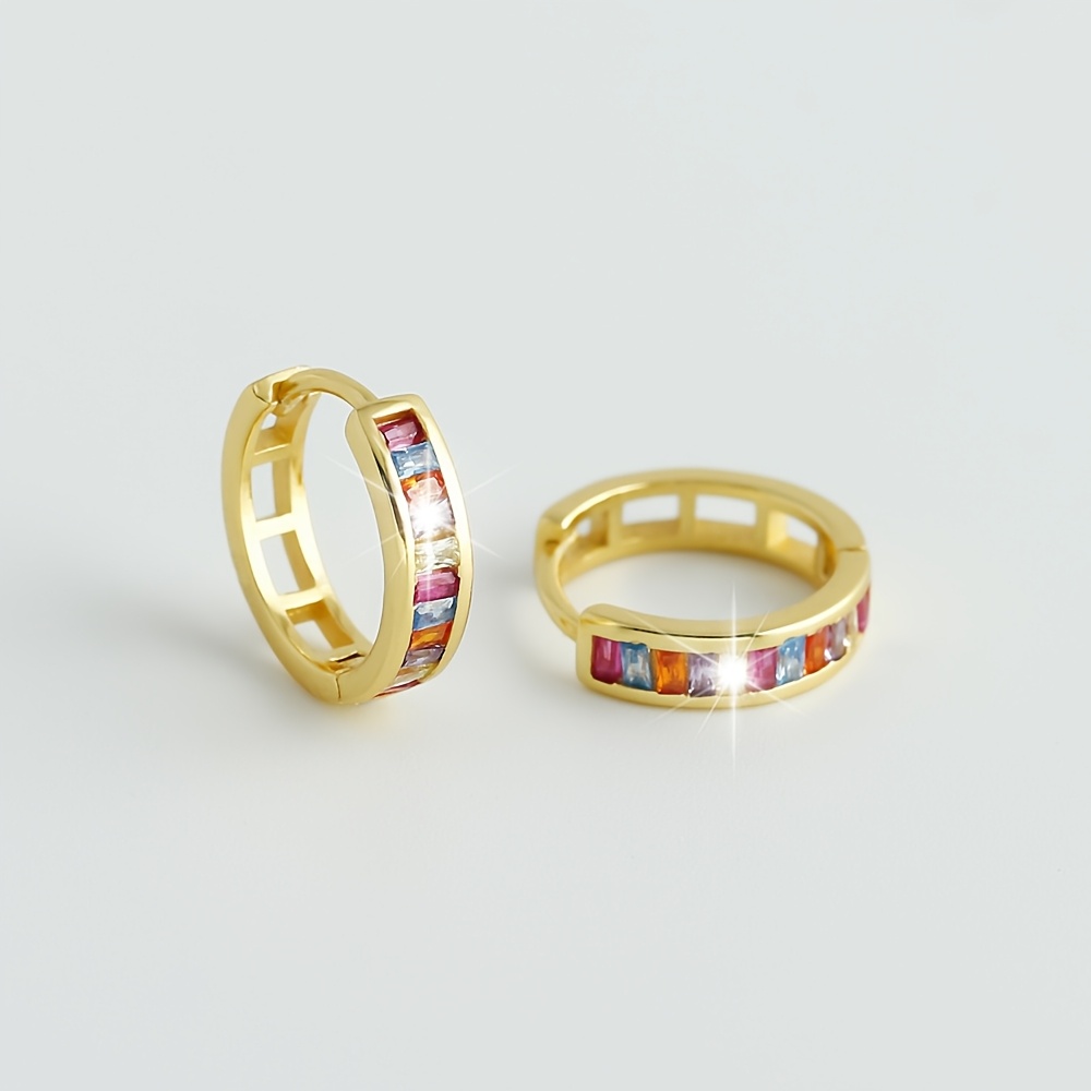 Fashion Earrings with High-End Multicolor Synthetic Zirconia