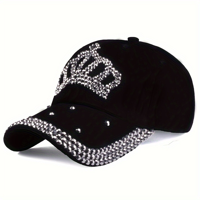 

New Fashionable Casual Rhinestone Baseball Cap Lady Crown Outdoor Shopping Cowboy Hat For Women