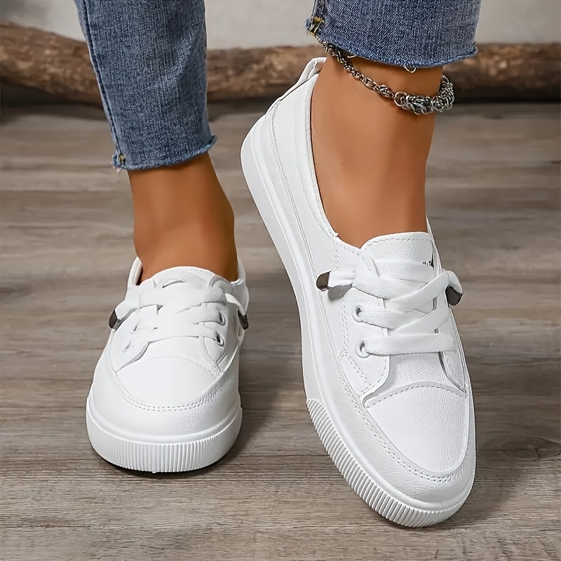 Image of Women' Casual Sneakers - Breathable Synthetic Upper, Lightweight Shoes With Soft Insole, Elegant For Casual Attire, Casual Footwear|minimalist Women's Sneakers|comfortable Footwear, Women Shoes