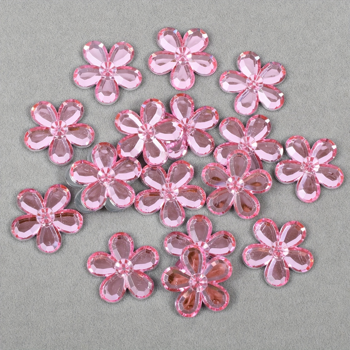 TEMU 30pcs Per Pack, Large 21mm Plum-shaped Rhinestones, Flat-back Non-drilled Acrylic Rhinestones, Plastic Resin Drills For Clothing