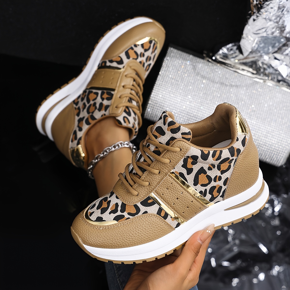 Leopard Print Sneakers Leopardo Mujer Zapato Tenis De Leopardo - Main Image