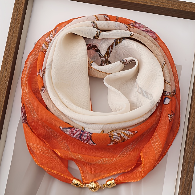 TEMU Écharpe tendance à motif corde avec boucle magnétique difficile à , au , légère et respirante pour fête de plage, vacances, voyage
