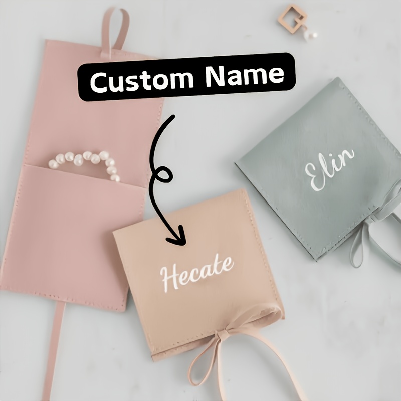 15pcs Custom Faux Jewelry Pouches for Wedding Favors