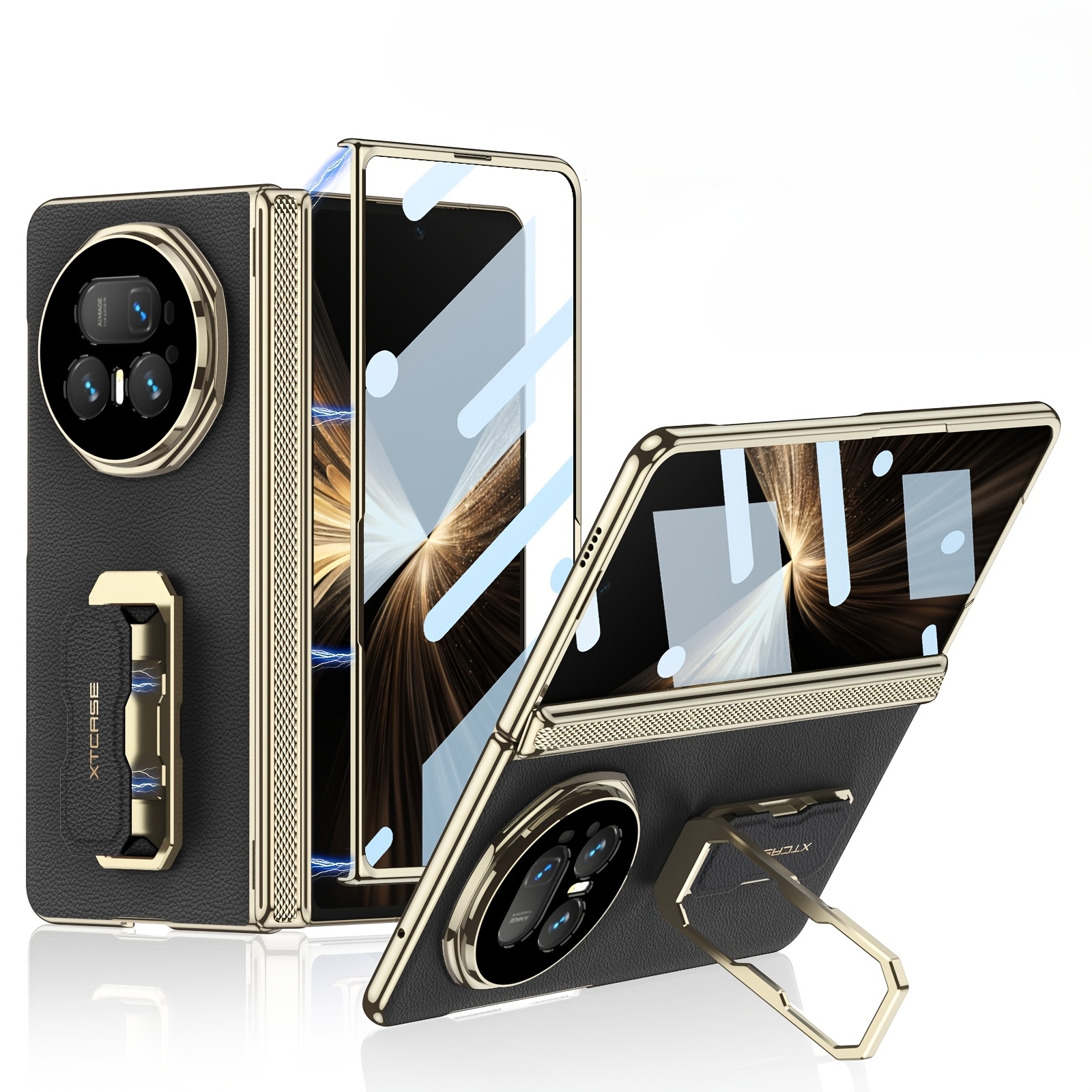 TEMU Coque de téléphone - Convient pour Huawei Honor Magic V5 Bracelet de support, Étui de protection de téléphone avec charnière magnétique pour une