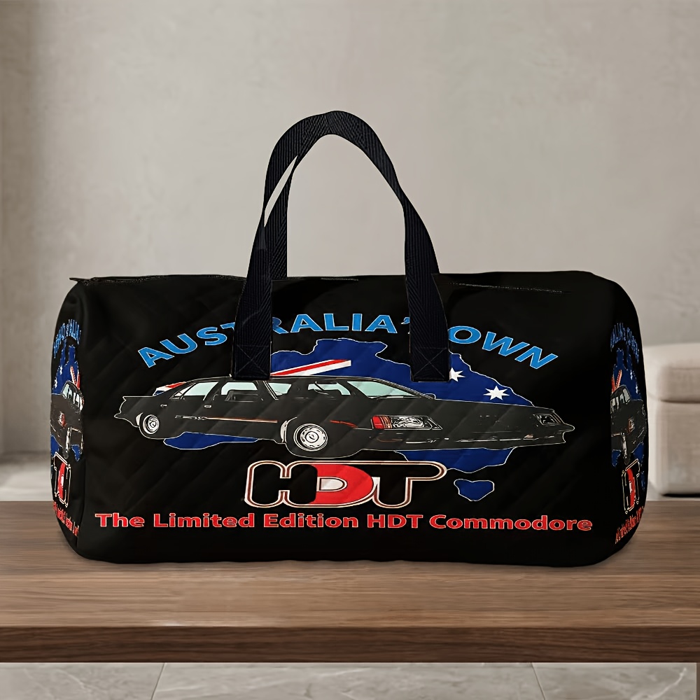 TEMU 1pc New Hdt Racing Classic Men's Tote Bag, Multi-functional Travel Bag, Large Capacity Luggage Handbag, Carry-on Cabin Bag, Sports And Gym Bag,