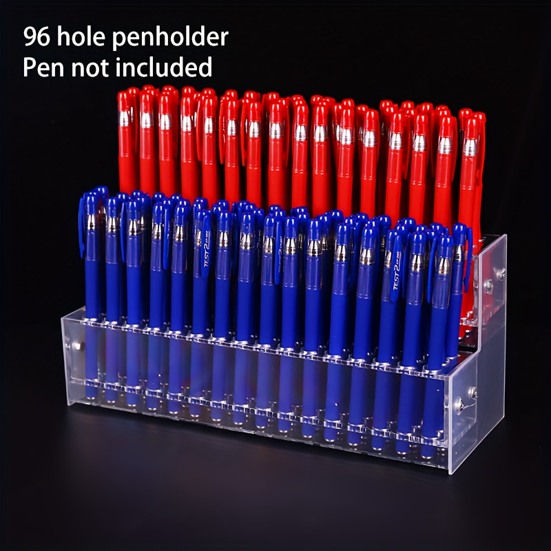 

1pc Acrylic Pen Holder, Desktop Pen Holder, Storage Supermarket Creative Ballpoint Pen Neutral Pen Display Ladder Display 48/96 Holes