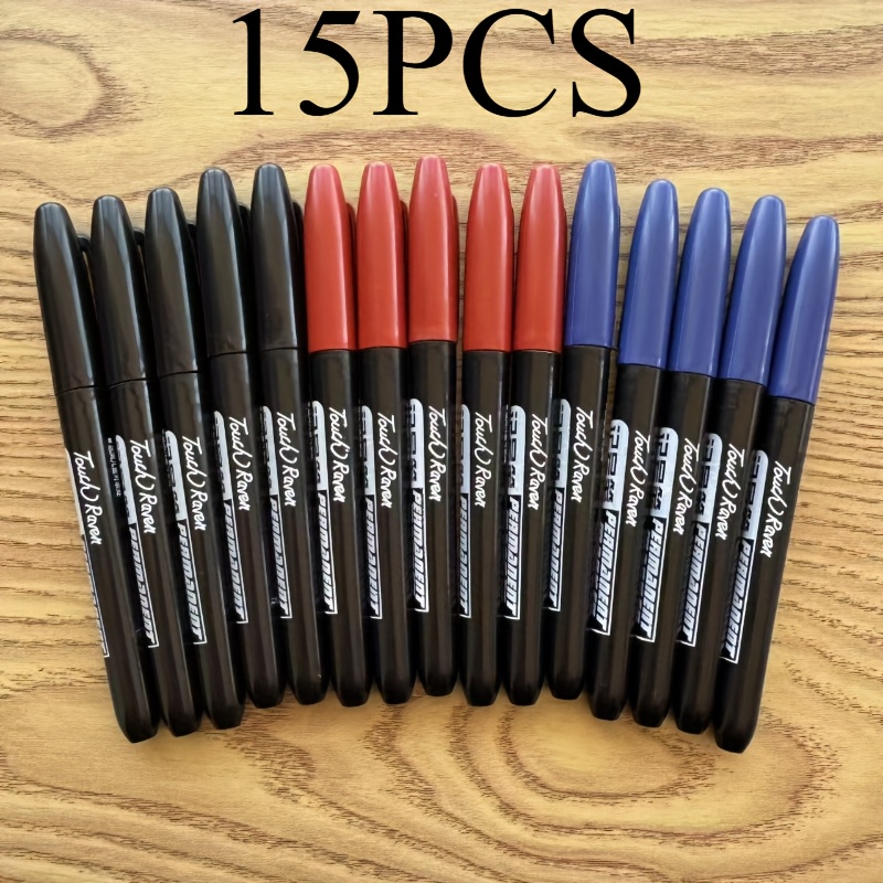 

Ensemble de 15 - Waterproof, non , encre à séchage rapide , bleu et rouge - Idéal pour , le , les fournitures scolaires, de bureau et de classe