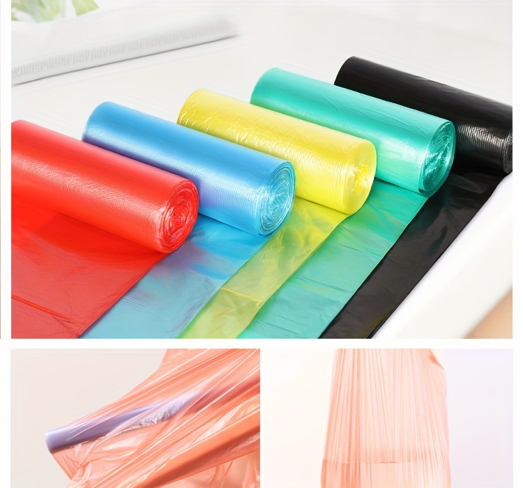 5 rolls 100pcs household colorful garbage bags thickened disposable plastic bags for office hotel and home use details 2