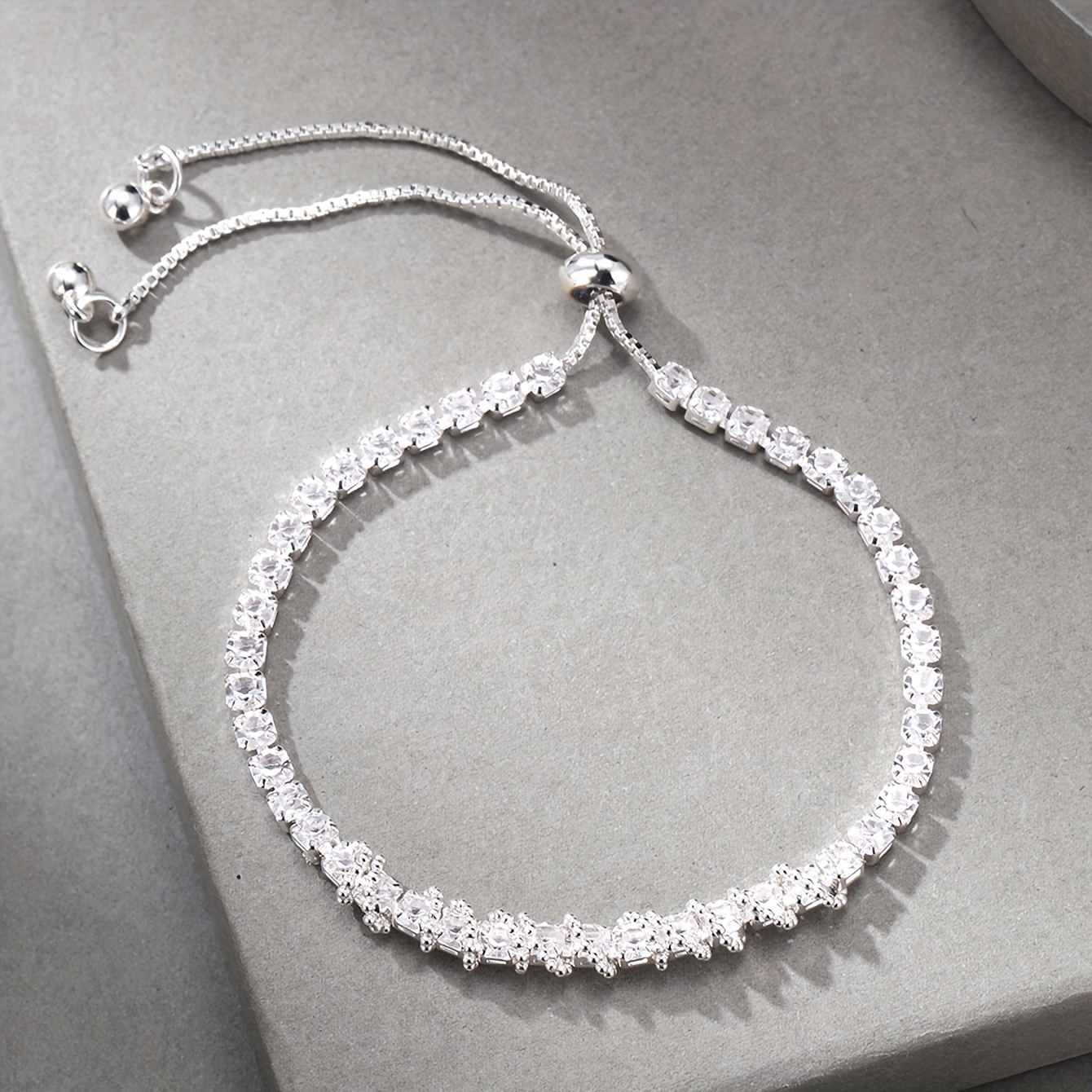Image of Elegant Fashion Rhinestone-encrusted Bracelet For Women, Holiday Birthday Date Party Vacation Shopping Daily Accessory