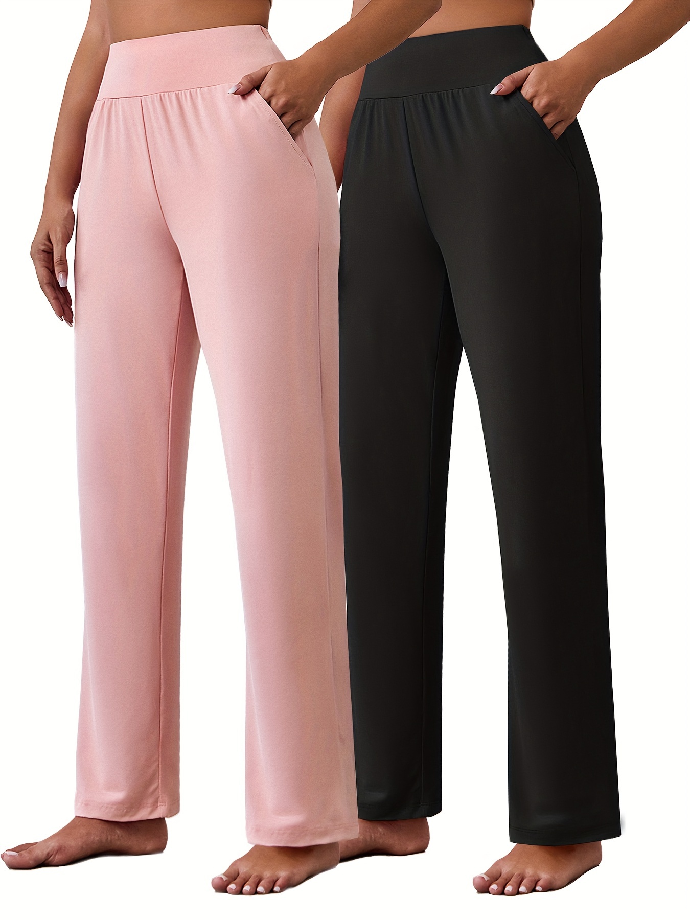 plus size women's casual sports pants solid color - Temu