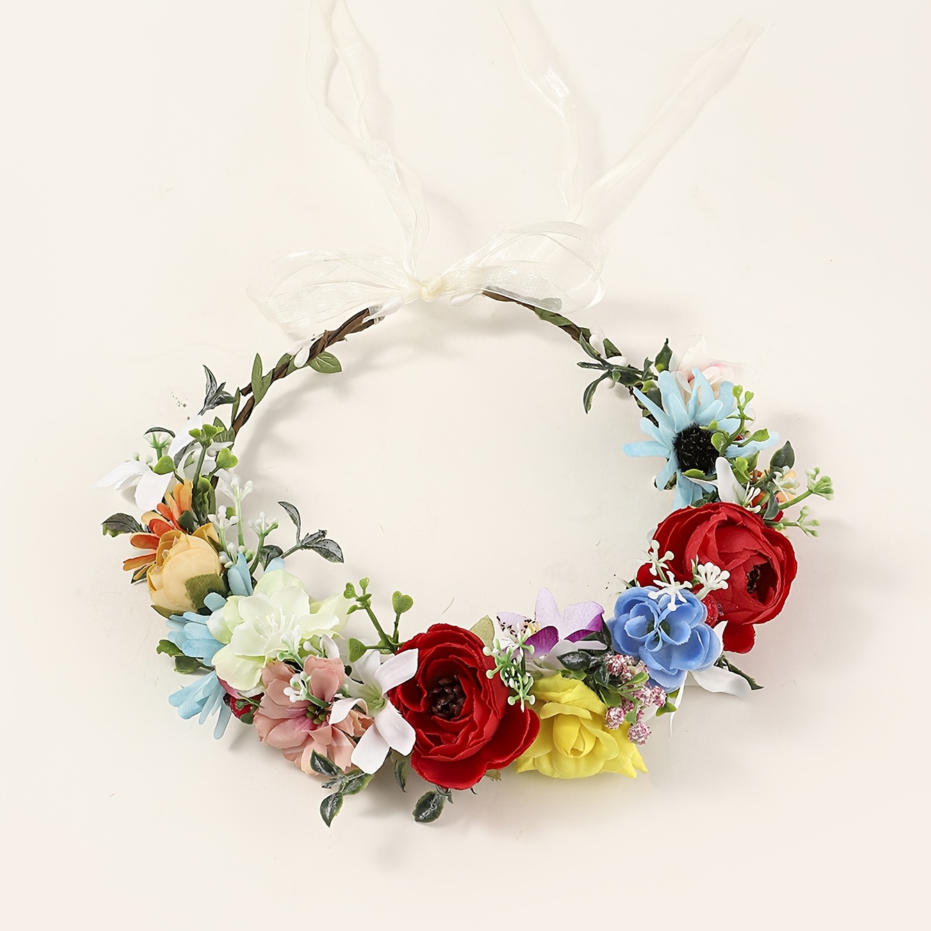 Image of 1pc Sweet And Fresh Artificial Rose Bridal Headband Hairband For Wedding Brides, Bridesmaids, Valentine's Day, Holiday Parties, Birthday Balls, Graduations, Etc.