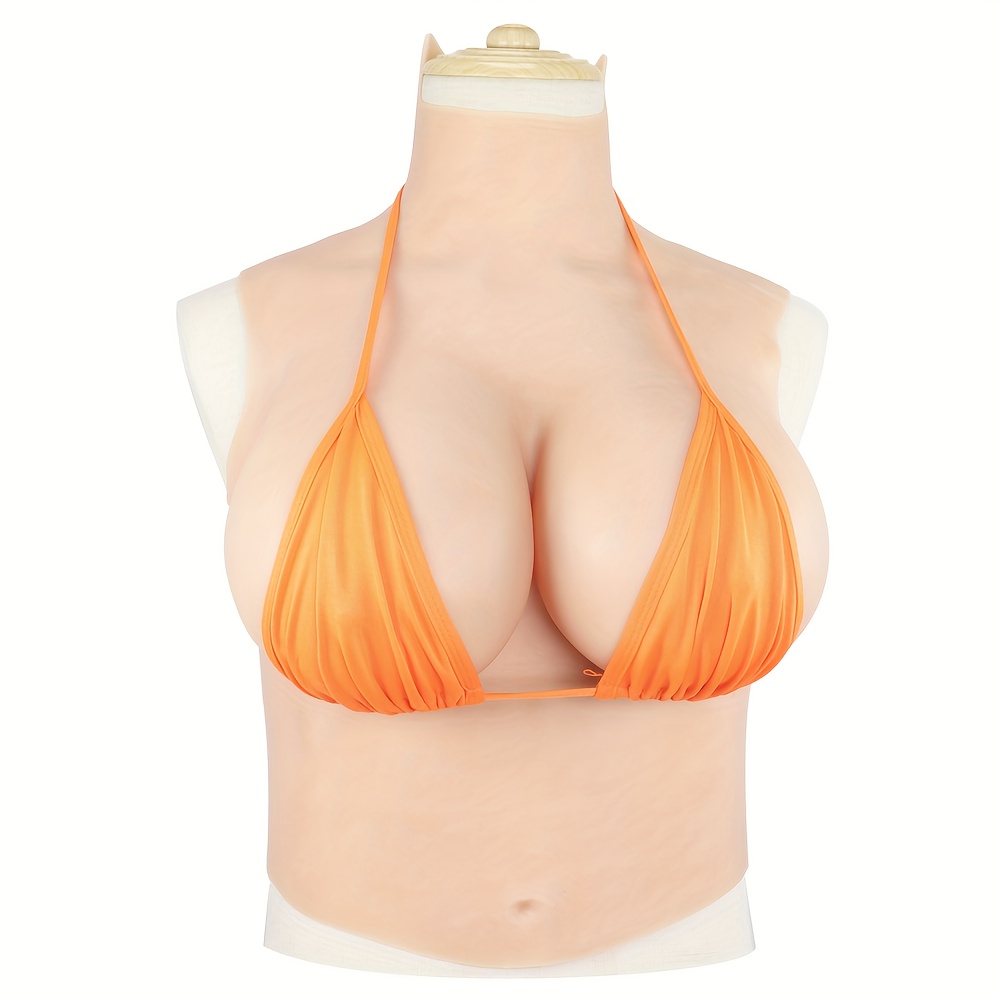Realistic Silicone Breast Forms Transgender High-necked Style Big