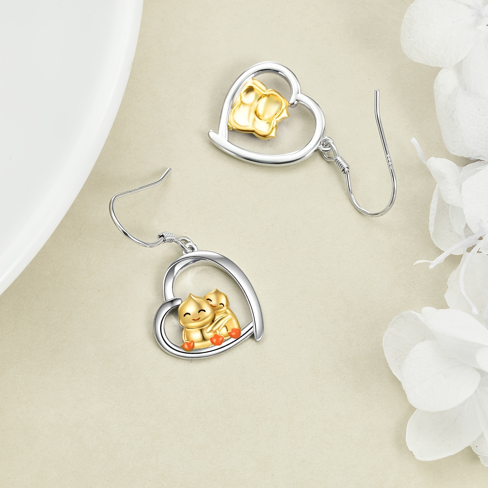 Women's 925 Sterling Silver Duck Earrings